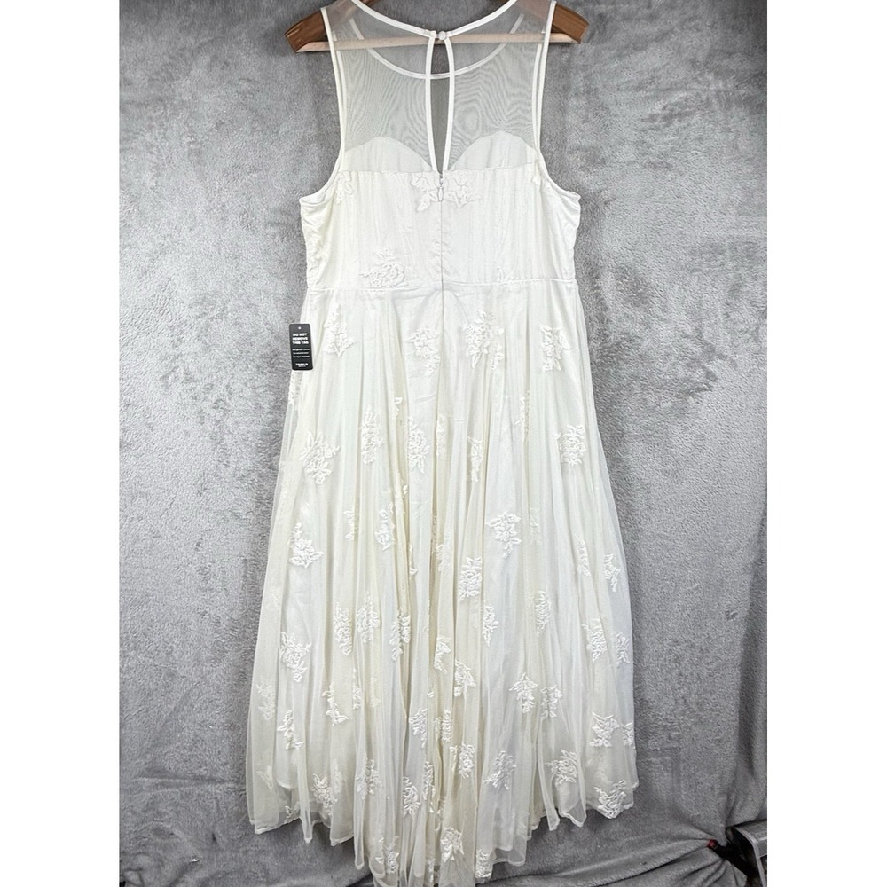 Torrid Midi Dress Womens 16 Ivory Wedding Hi-Lo Hem Sweatheart Neckline NWT - Picture 2 of 14